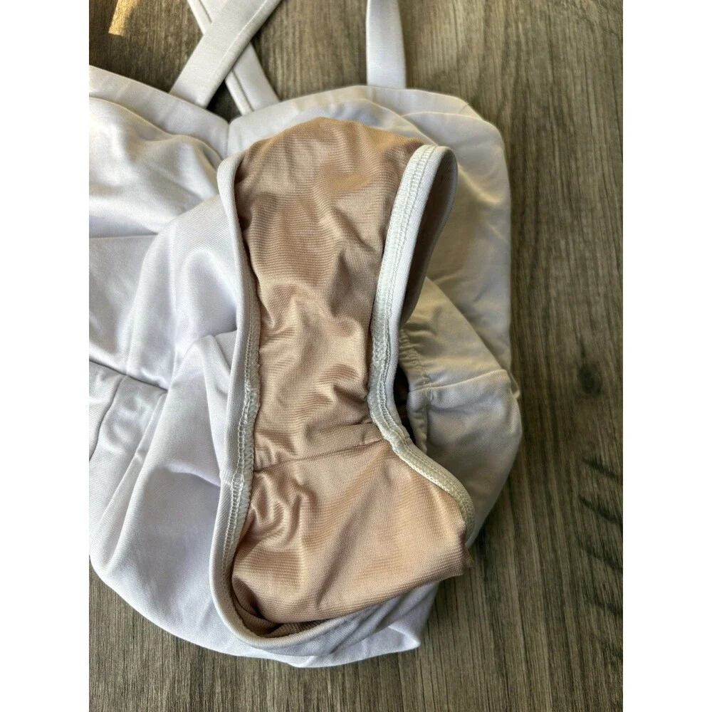 Suffolk London White Classic Pinch Front Leotard For Ballet & Gymnastics Size SA